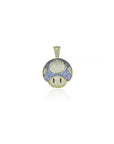 Super mario mushroom pendant blue gold