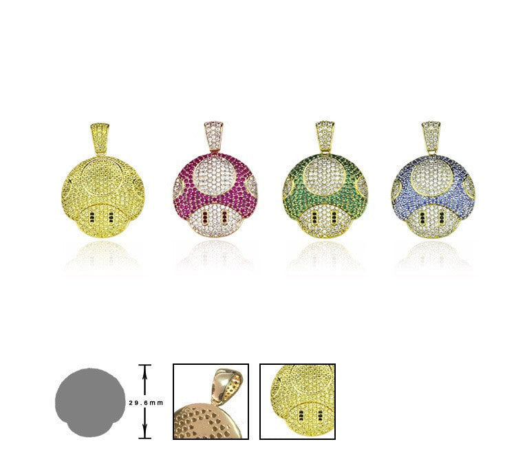 super mario mushroom pendant gold yellow