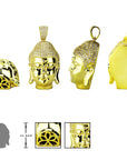 buddha head half face pendant gold