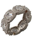 fully iced laced up one row halo ring seen on travis scott gemstone new bling