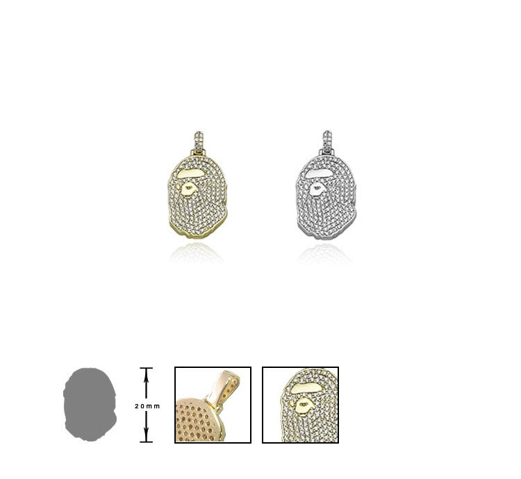 BG custom diamond Bape pendant & Necklace Micro size