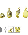 Micro buddha head half face pendant gold