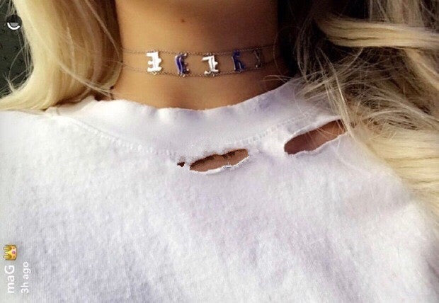 Personalized Name Choker Necklace - Kim Kardashian Saint Choker – Be  Monogrammed