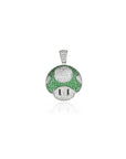 Super mario mushroom pendant green silver