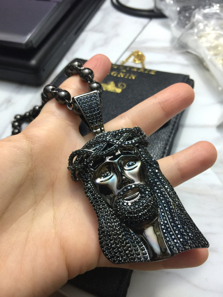 Standard Jesus piece fully iced black