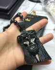 Standard Jesus piece fully iced black