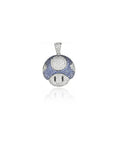 Super mario mushroom pendant blue silver