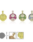 Super mario mushroom pendant green silver