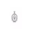 micro buddha head half face pendant silver