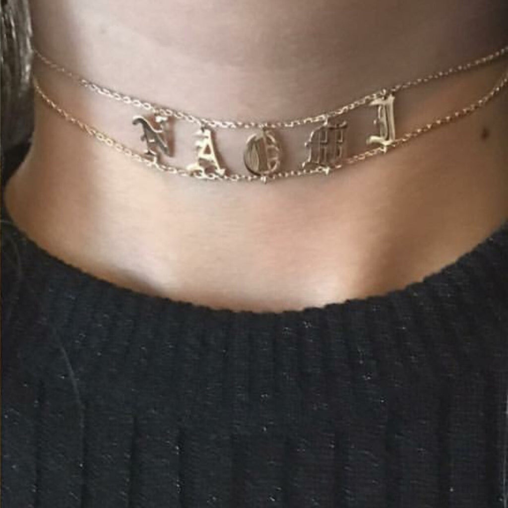Personalized Name Necklace - Kim Kardashian Saint Choker