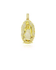 lady of guadalupe virgin mary full iced diamonds pendant gold
