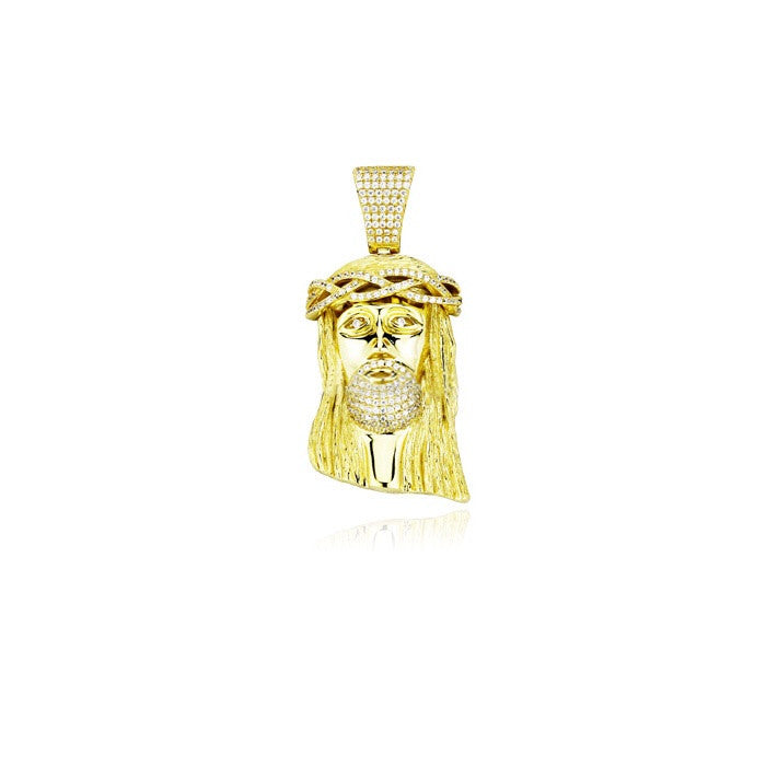 Mid size jesus piece part iced gold