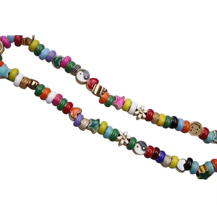 Nigo Loverboy Drake smiley face beads necklace