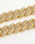 Hip Hop Jewelry 14K Gold Silver Plated Iced out CZ Big Dog Miami Baguette Cuban Chain Necklace for Men