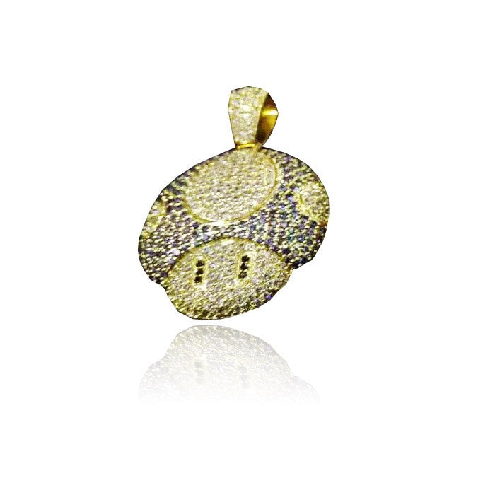 Super mario mushroom pendant blue gold