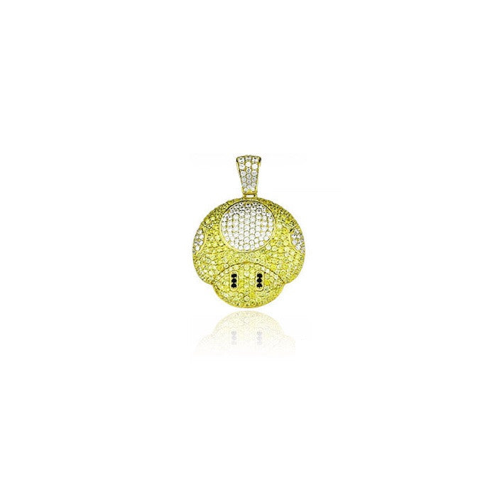 super mario mushroom pendant silver yellow