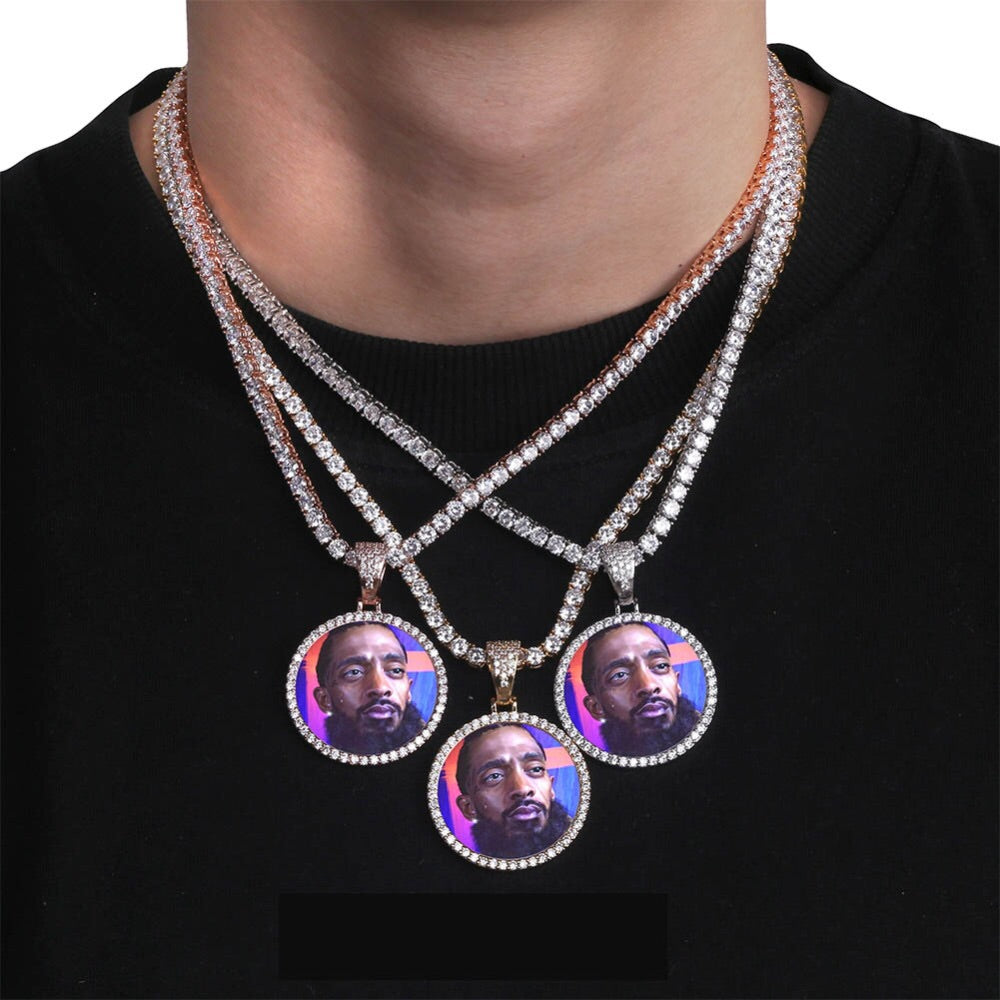 Custom memorial photo necklace chain locket charm pendant