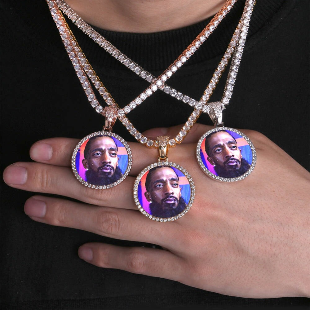 Custom memorial photo necklace chain locket charm pendant