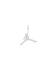 Jumpman jordan pendant silver iced diamonds necklace