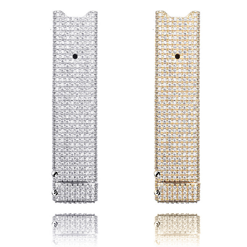 JUUL Vape E-Cig fully iced case Pendant Holder Cover Case diamond shopgld
