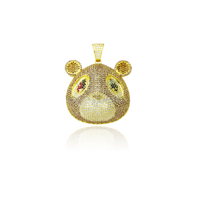 Kanye West college dropout bear pendant with Rope chain necklace in Gold