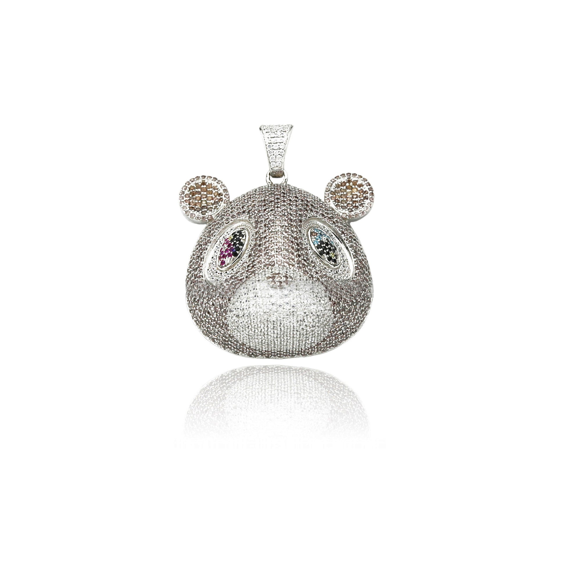 Kanye West college dropout bear pendant with Rope chain necklace in Silver