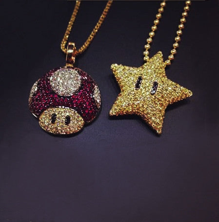 Mario star necklace chain 