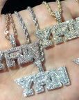 Migo yung rich nation logo pendant necklace chain vvs diamond offset quavo takeoff ifandco custom jewelry