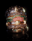 hamburger rings as seen on Nigo in multicolored vvs diamond ifandco 