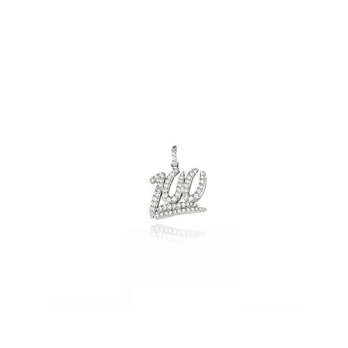 mini 100 pendant chain diamonds silver