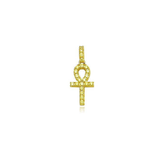 affordable hip hop jewelry nano ankh pendant in diamond necklace chain