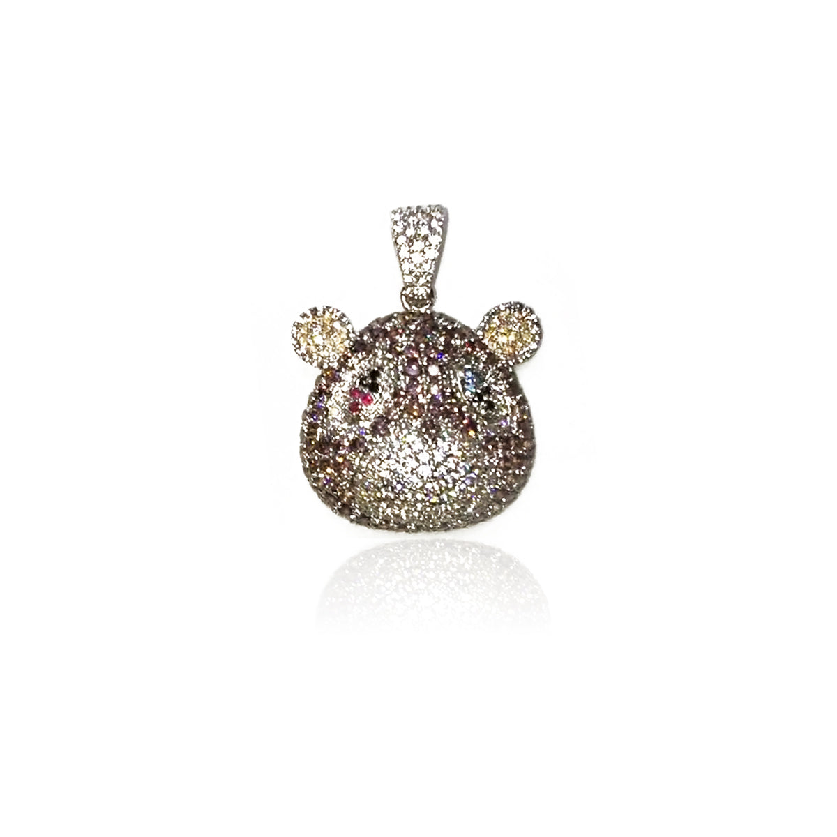 Kanye West college dropout bear pendant with Rope chain necklace in Silver