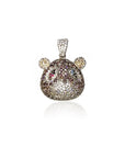 Kanye West college dropout bear pendant with Rope chain necklace in Silver