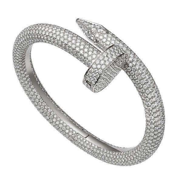 juste un clou fully iced nail bangle bracelet diamond vvs cartier ifandco