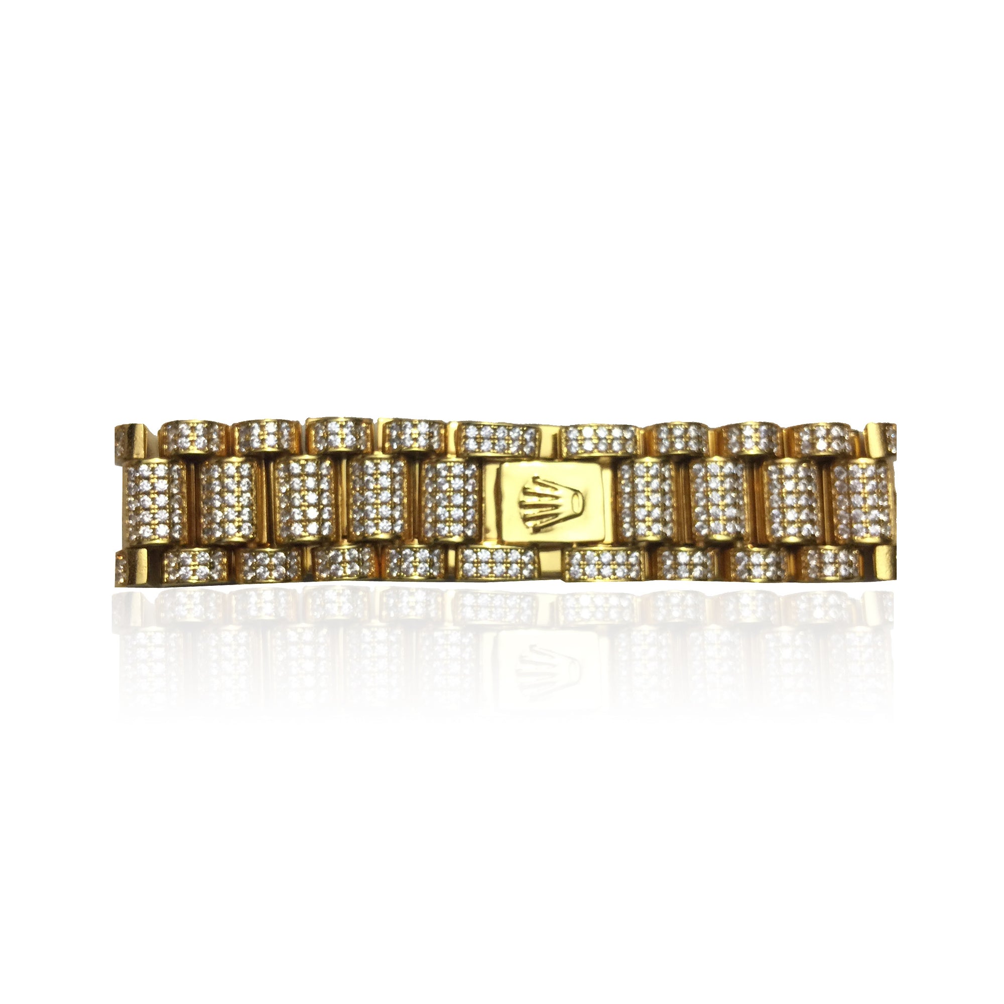 Rolex Presidential bracelet 9ct Gold Rolex Style Iced Out Presidential Bracelet diamond