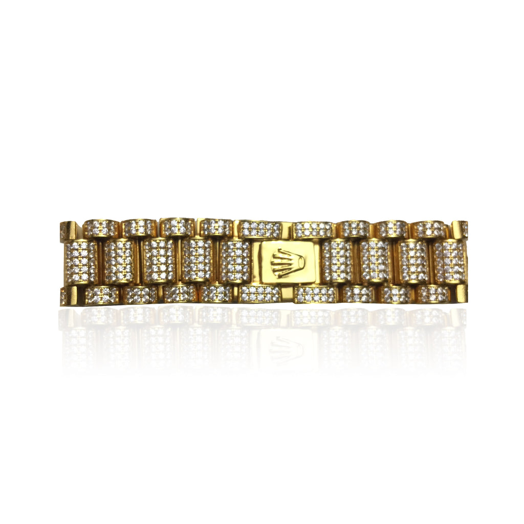 Michele 18mm Deco Yellow Gold 7 Link Bracelet | JR Dunn Jewelers