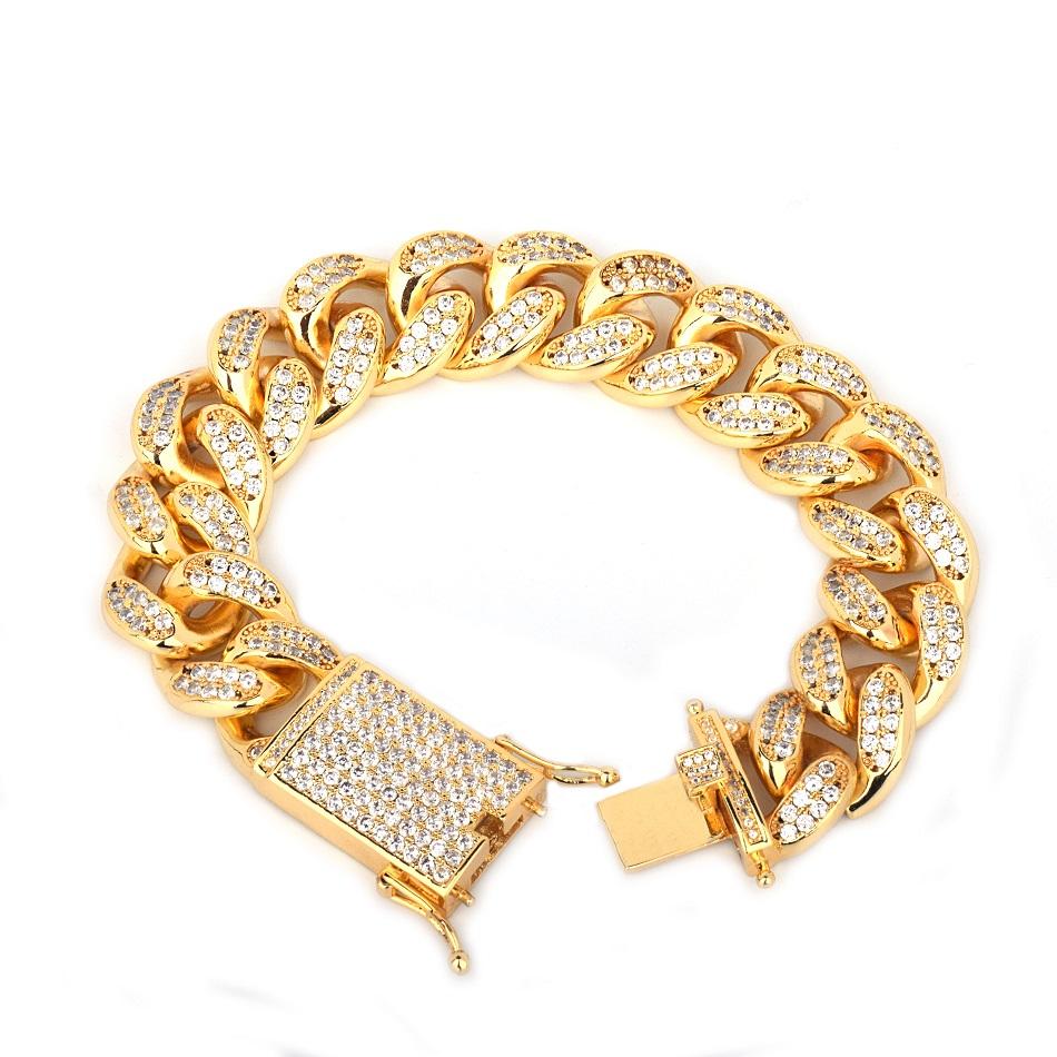 20MM Miami cuban link chain bracelet as seen on LIL UZI VERT special clasp gold vvs diamond