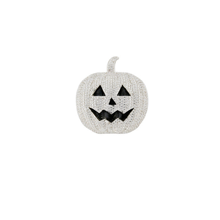halloween pumpkin pendant all silver