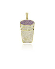 Purple drink pendant necklace chain 