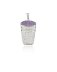 Purple drink pendant in silver diamonds