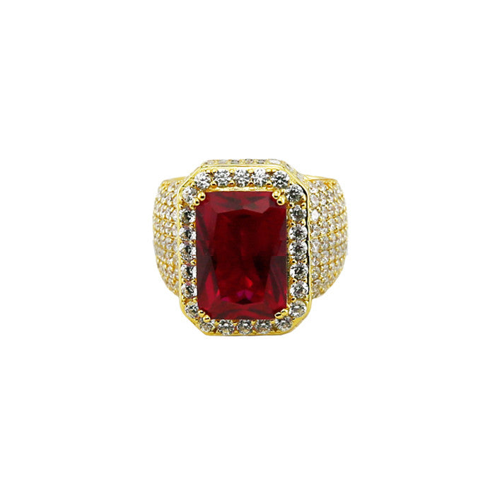 Red Ruby ring gold gem