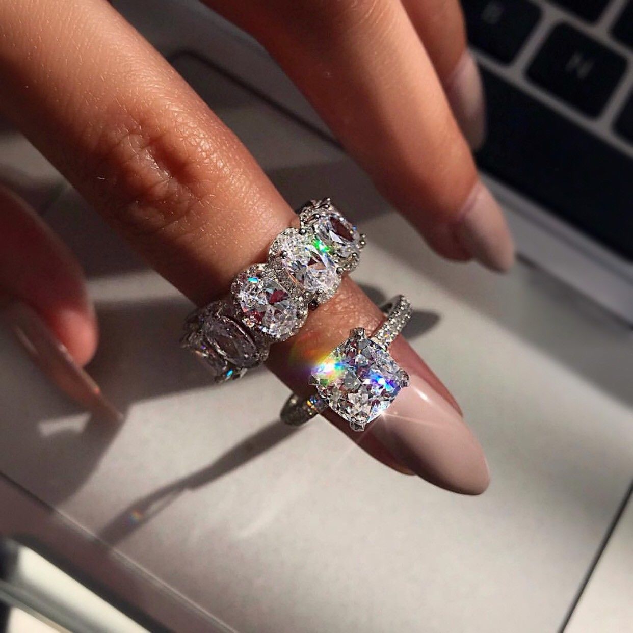 Kylie Jenner signature eternity band ring in oval kylie ring diamond