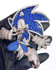 Sonic the Hedgehog Fully Iced diamond Pendant Diamond free necklace chain ifandco
