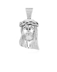standard jesus piece part iced in silver beaded chain
