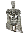 Standard Jesus piece fully iced Silver