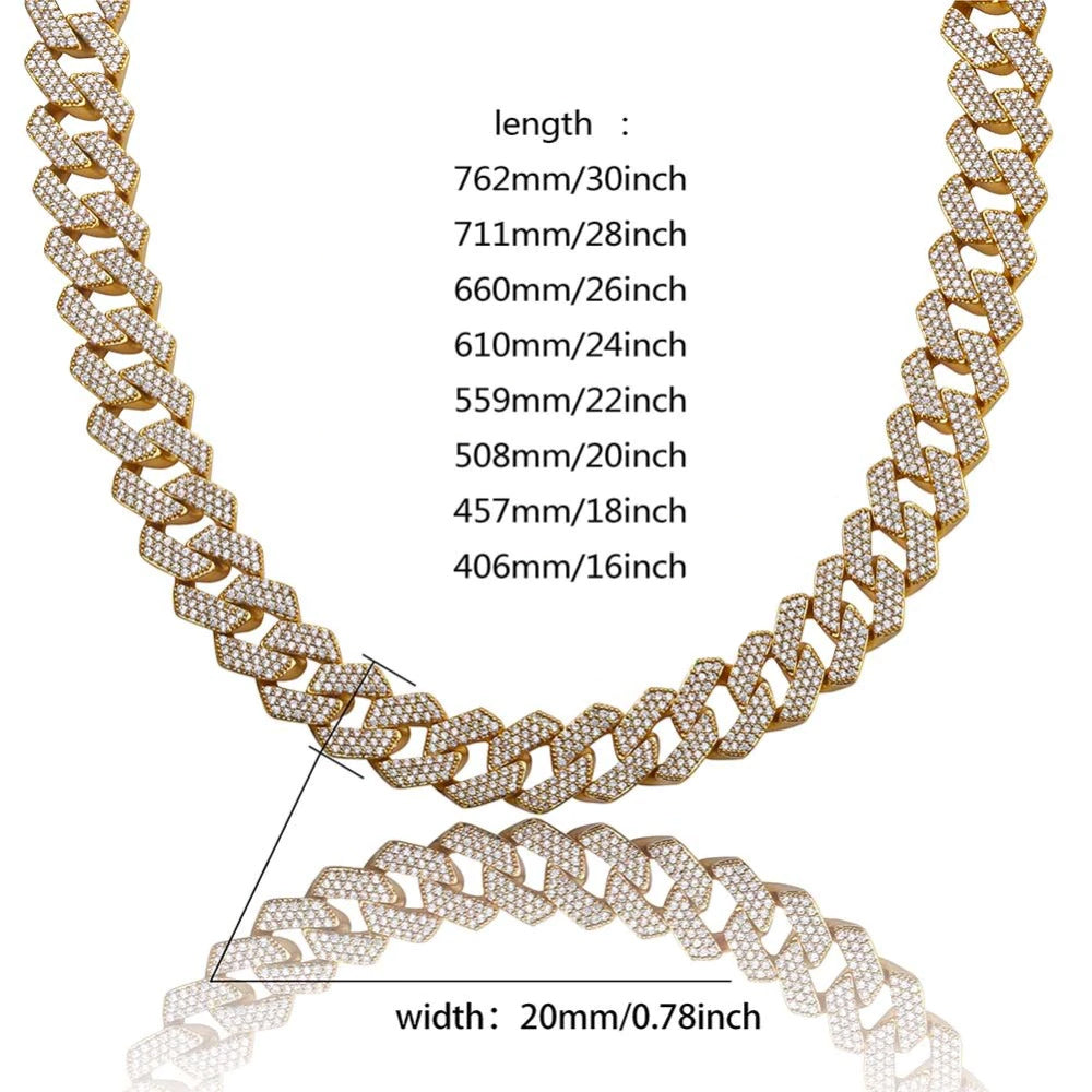 curb cuban link 20mm necklace chain fully iced custom clasp diamond ifandco