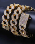 curb cuban link 20mm necklace chain fully iced custom clasp diamond ifandco