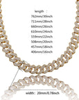 curb cuban link 20mm necklace chain fully iced custom clasp diamond ifandco