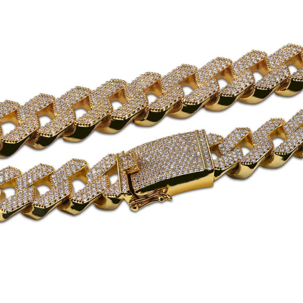 curb cuban link 20mm necklace chain fully iced custom clasp diamond ifandco