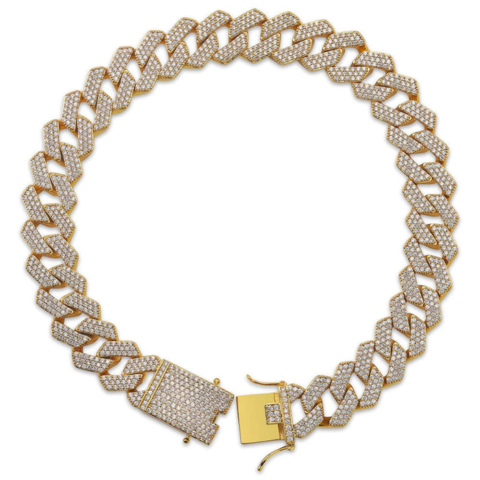 curb cuban link 20mm necklace chain fully iced custom clasp diamond ifandco